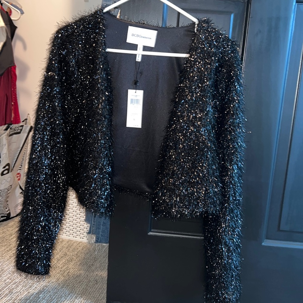 NWT BCBGeneration Sparkly Cropped Dressy Jacket - Picture 2 of 8